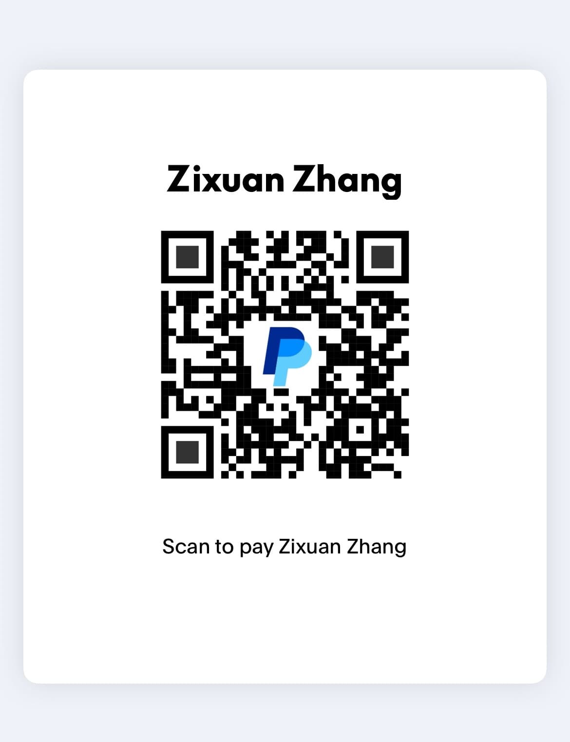 PayPal QR code for donation.